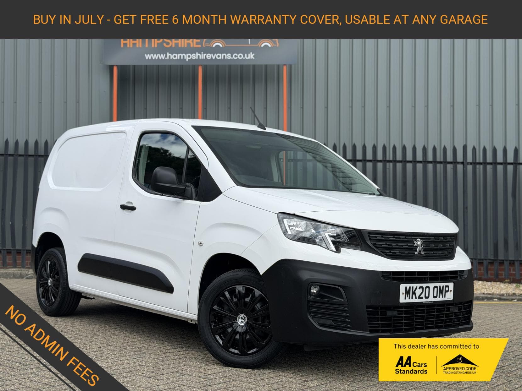 2020 Peugeot Partner 1.5 BlueHDi 1000 Professional Standard Panel Van 5dr Diesel Manual SWB Euro 6 (s/s) (100 bhp)