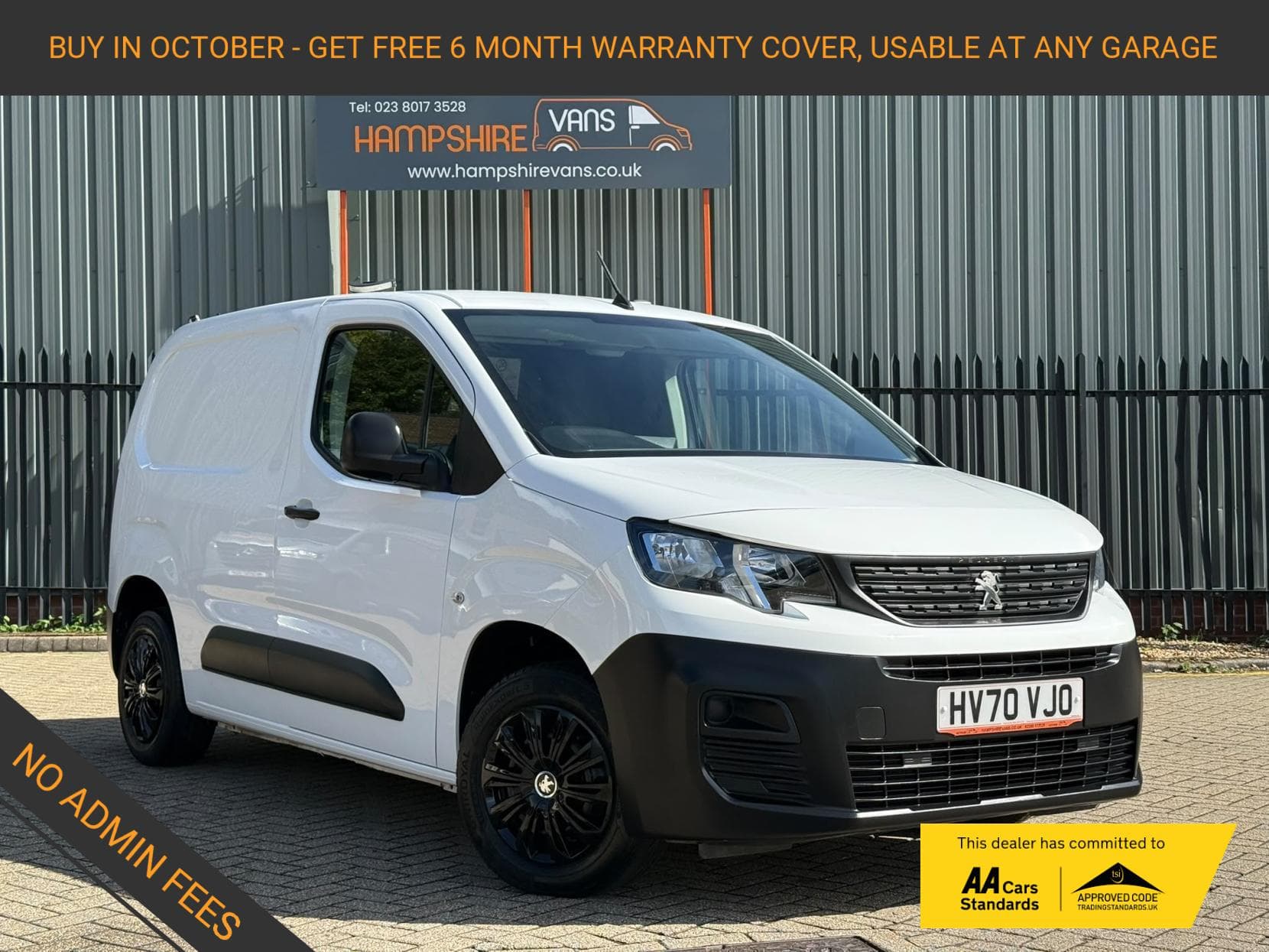 2021 Peugeot Partner 1.5 BlueHDi 650 S Standard Panel Van 5dr Diesel Manual SWB Euro 6 (s/s) (75 bhp)
