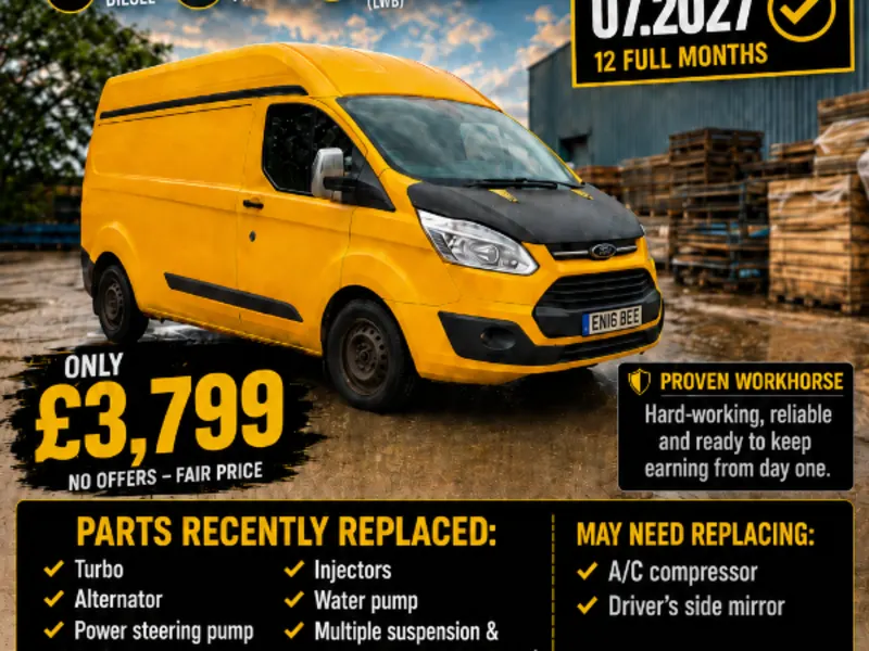 JUST SERVICED, LONG - 07.2027 MOT - Ford Transit Custom LWB High Roof – £3,850🍌
